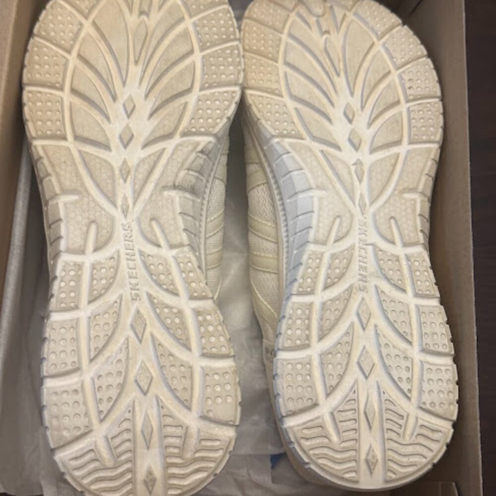 Skechers Slip Ons Washable Women’s Sneakers w/ Air Cooled Memory Foam in Natural - Picture 8 of 9